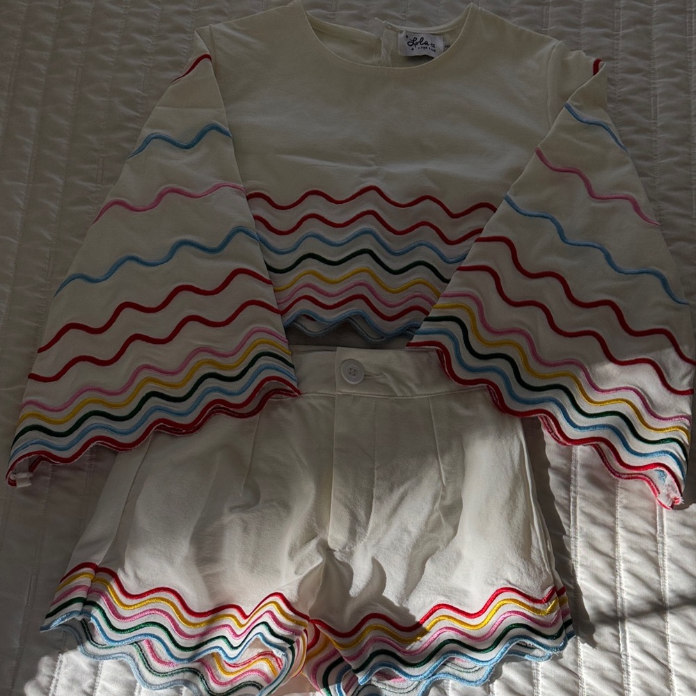 Lola + The Boys Multicolor Wave Kids Matching Set